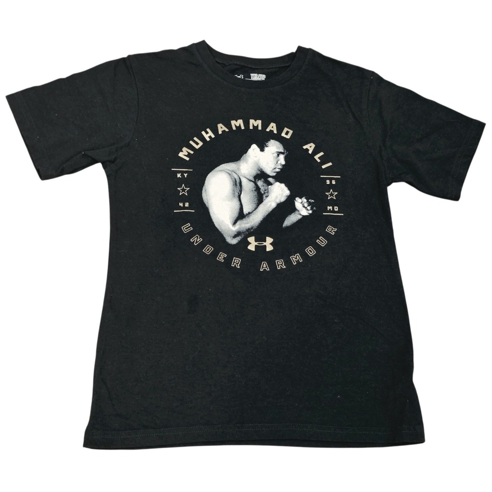 Under Armour Muhammad Ali Shirt Youth XS Black Will Over Skill Boxing Graphic